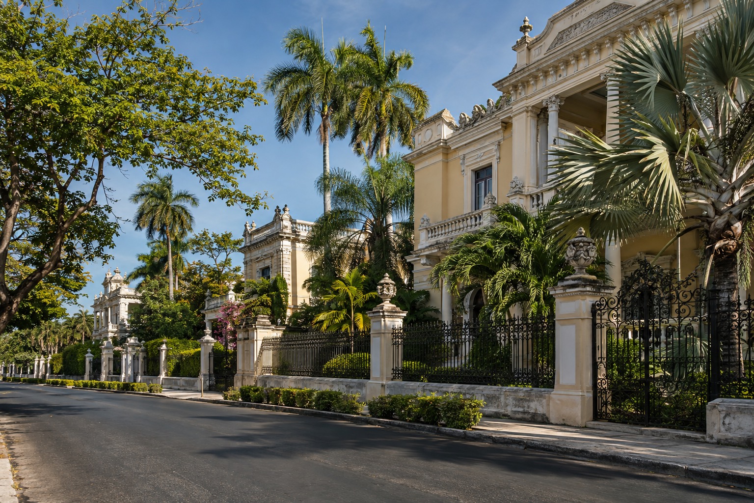 Early-20th-century mansions along Paseo de Montejo in Merida