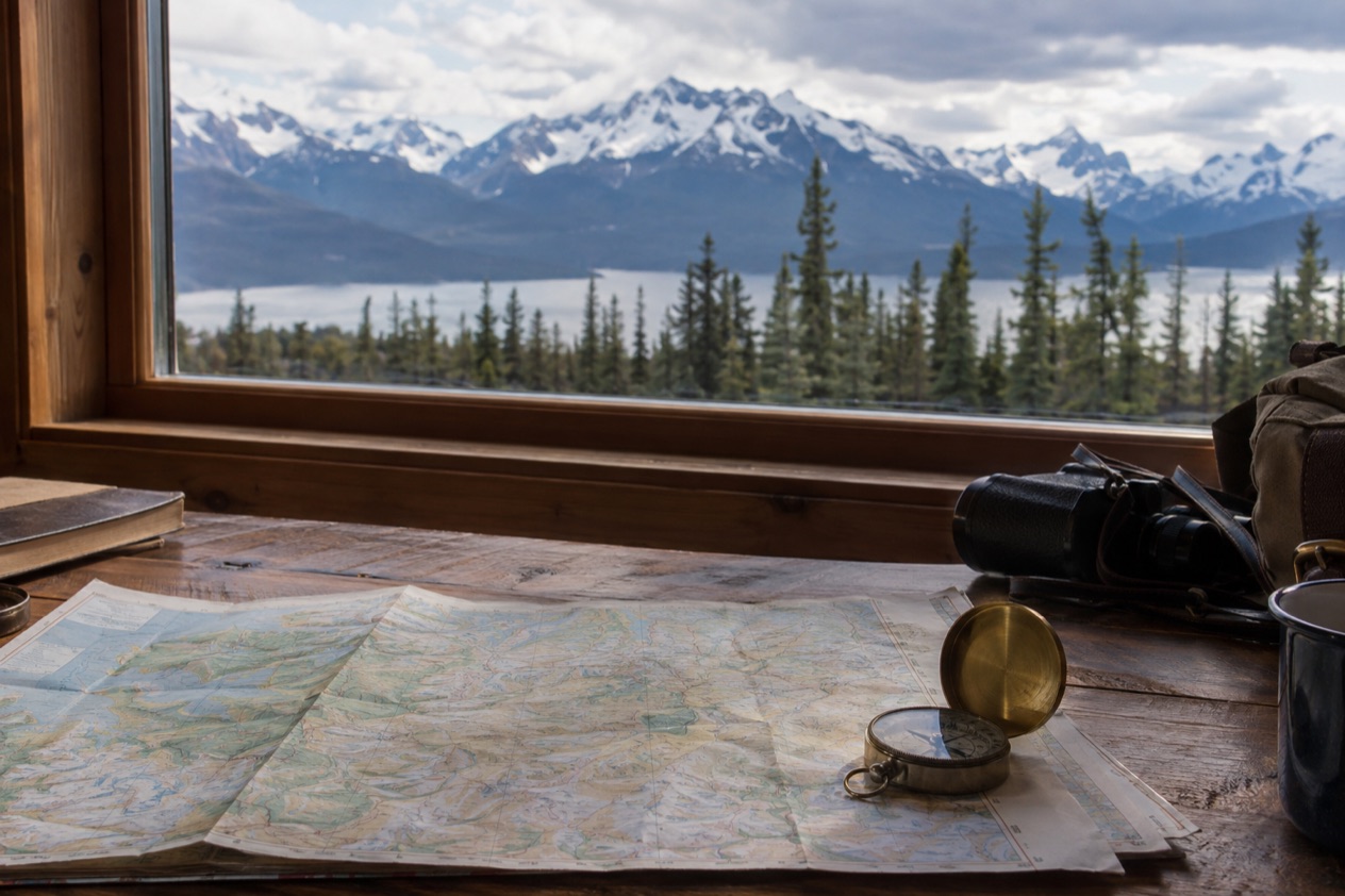 A map on a table