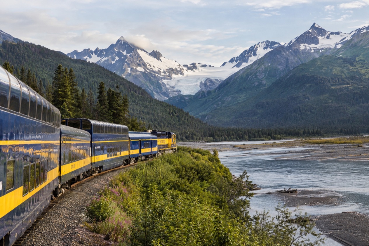 A train in the Alaskan wilderness