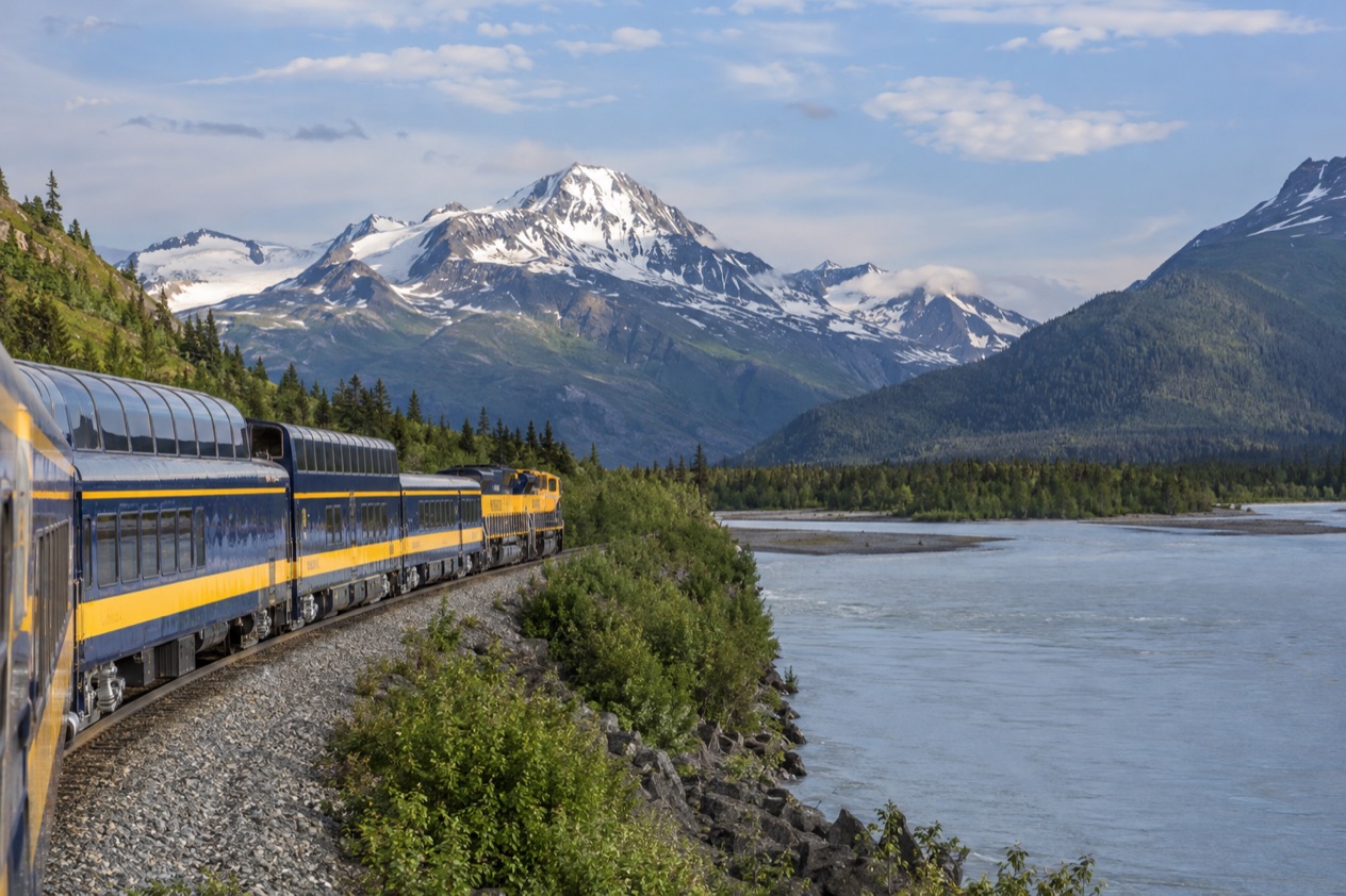 A train in the Alaskan wilderness