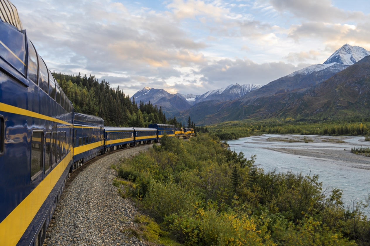 A train in the Alaskan wilderness