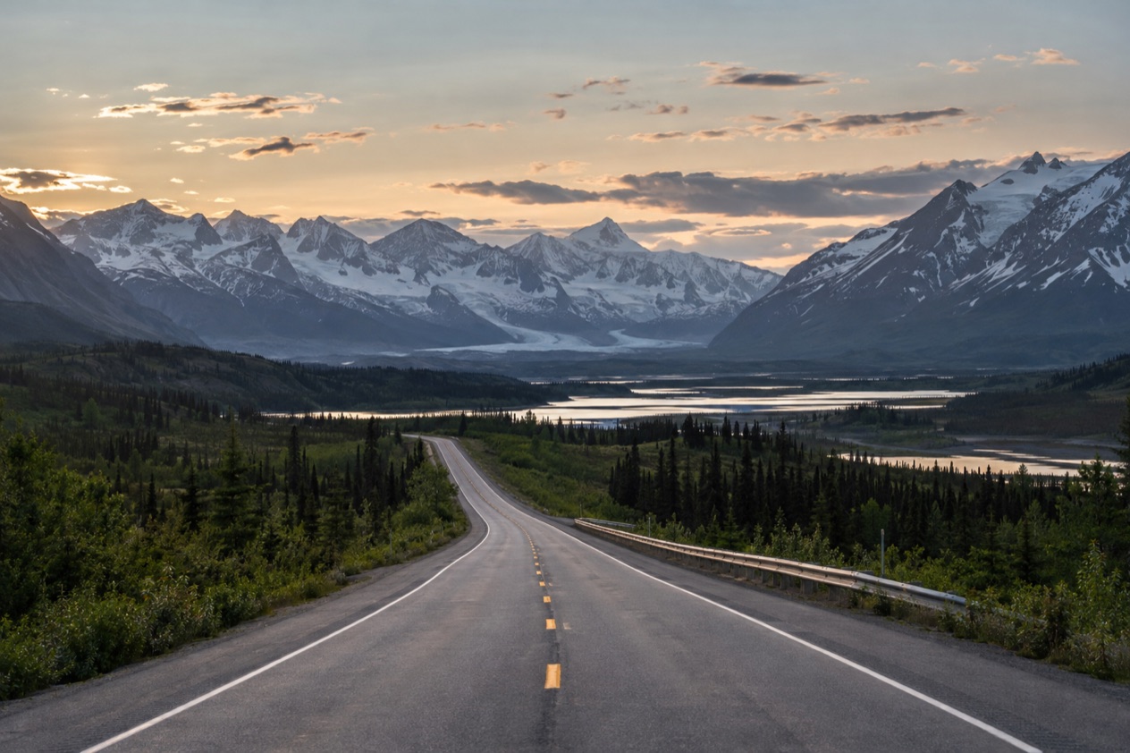 A highway in Alaska