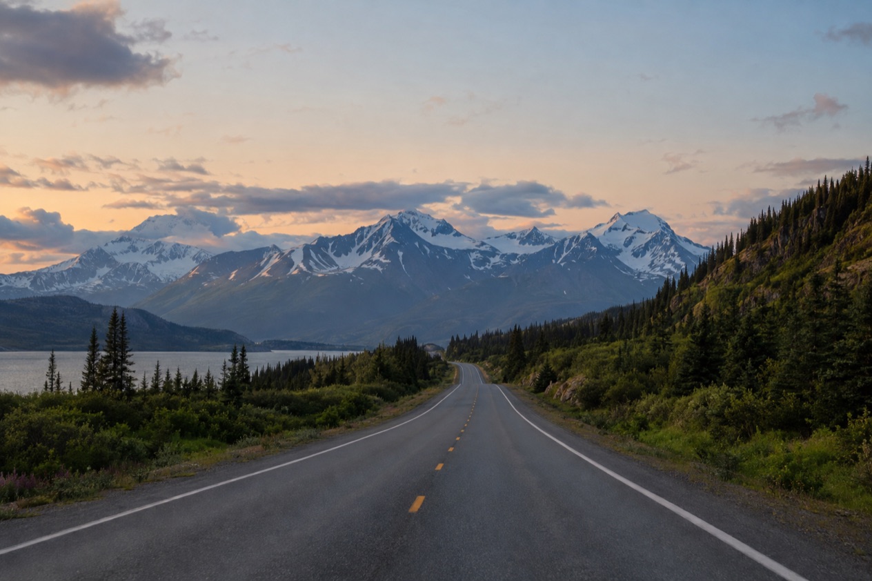 A highway in Alaska