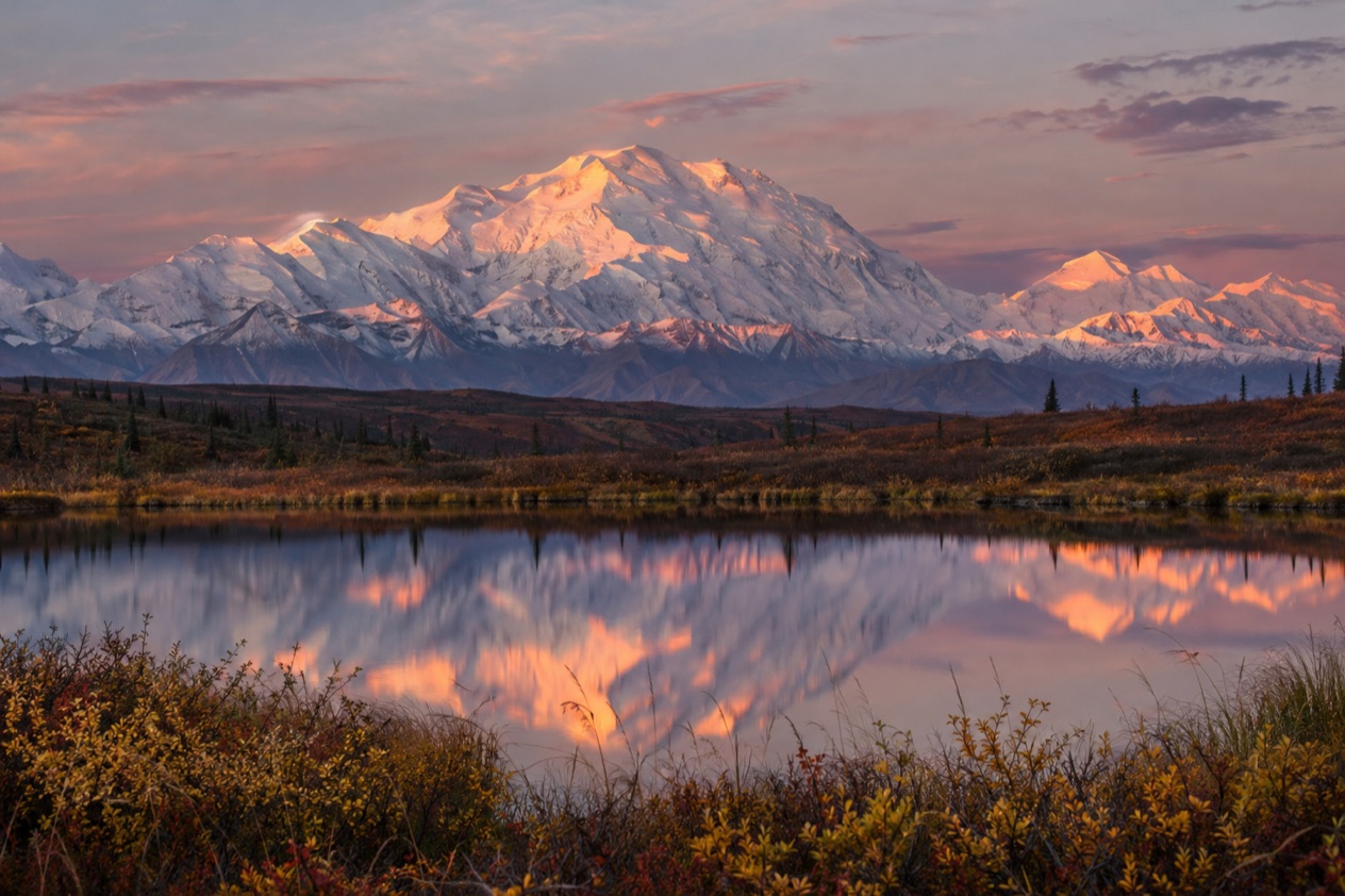 A mountain in a lake