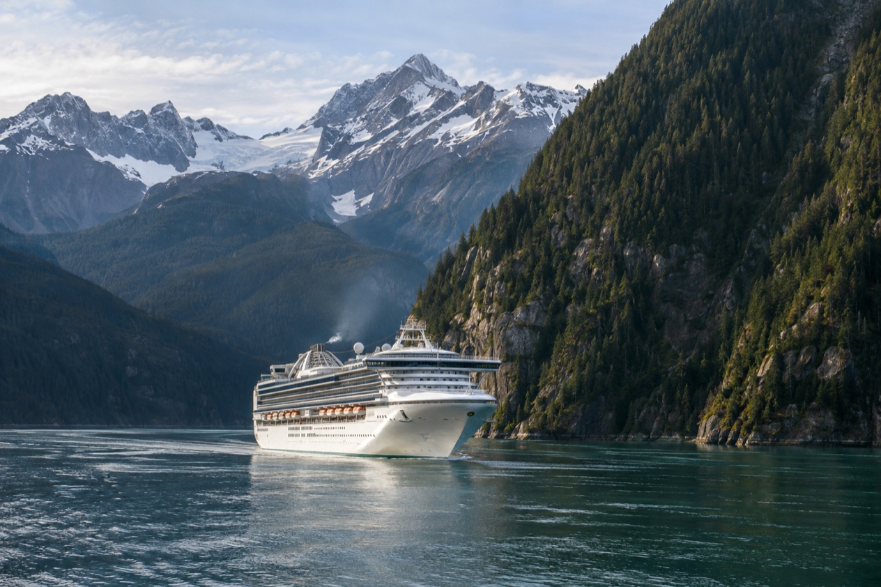 A cruise ship in Alaska