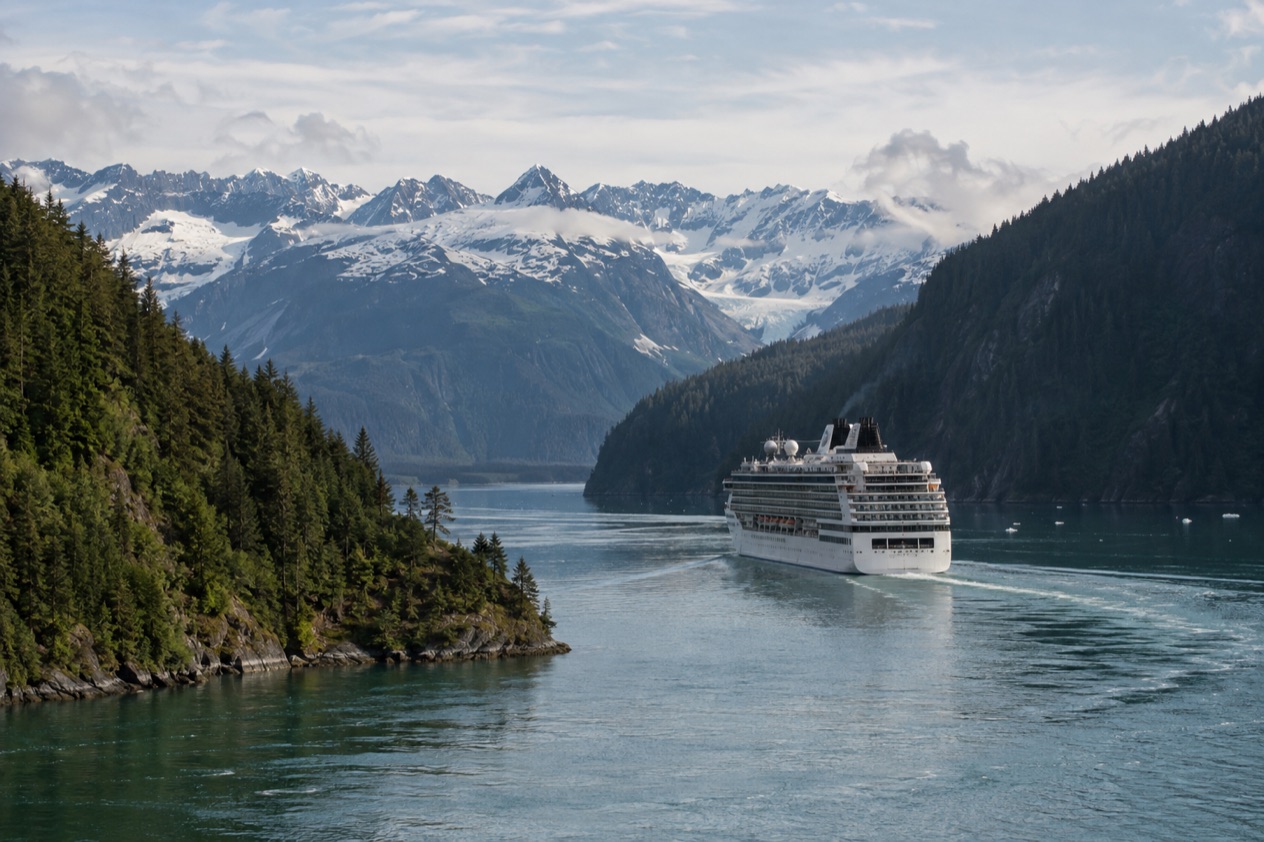 A cruise ship in Alaska