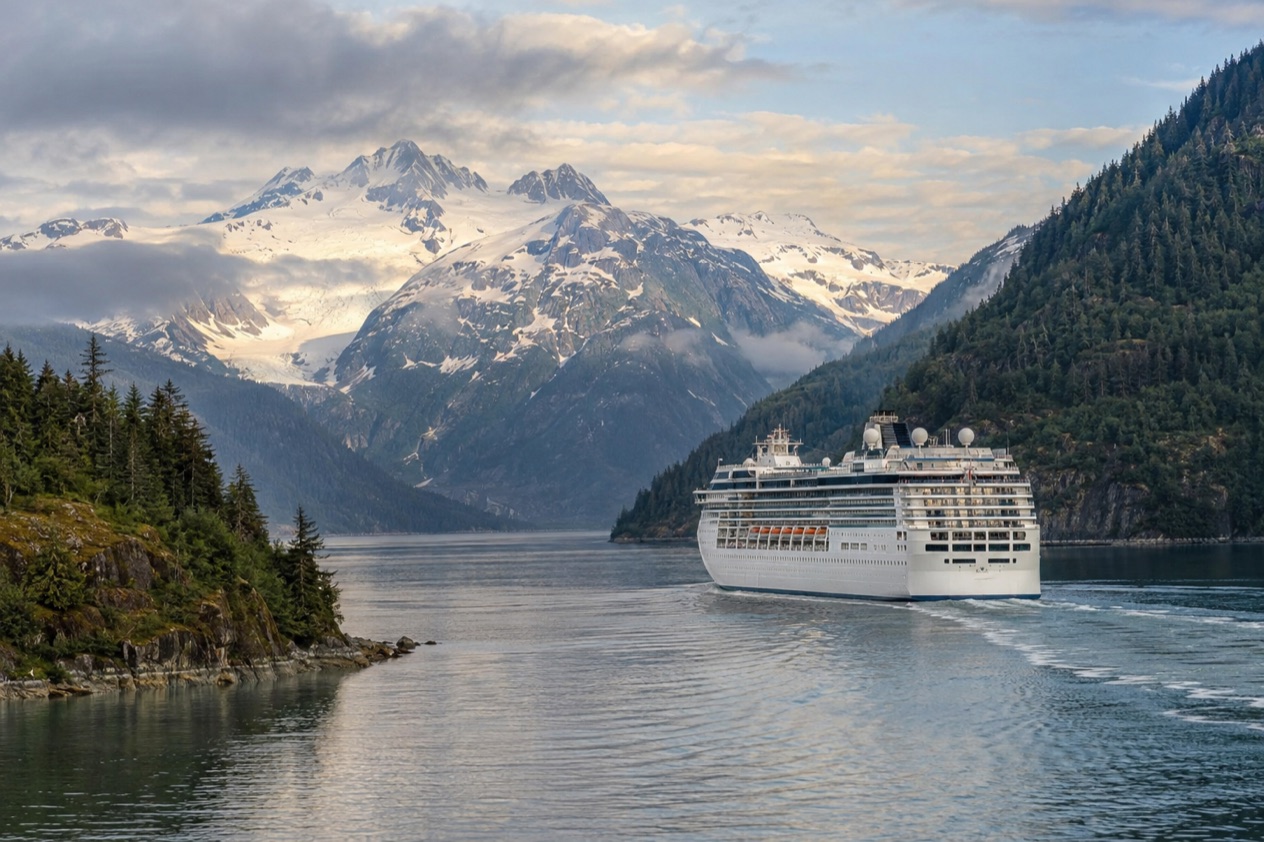 A cruise ship in Alaska