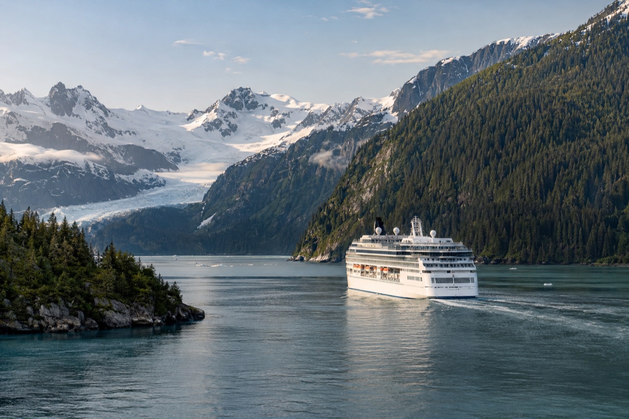 A cruise ship in Alaska