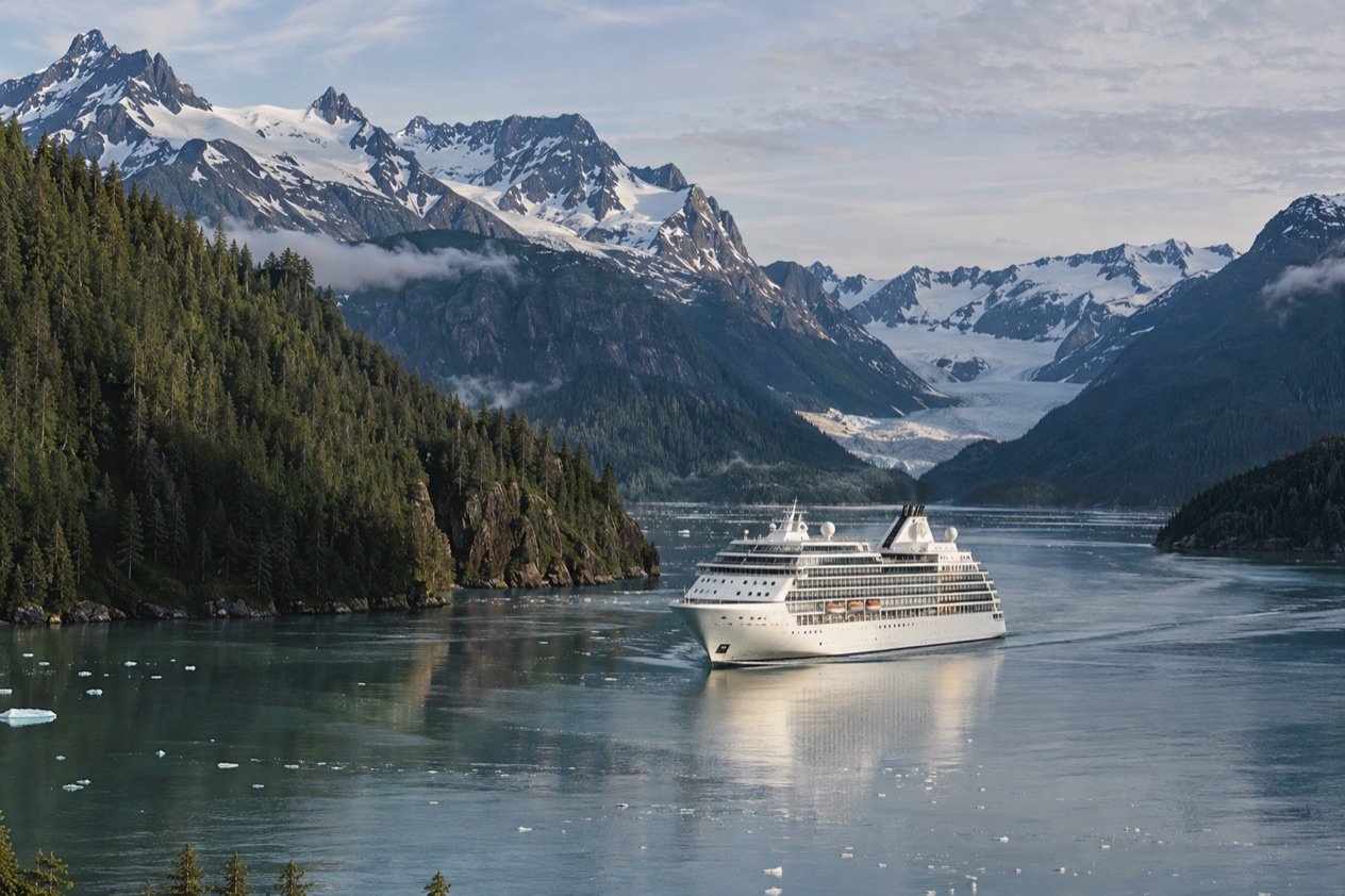 A cruise ship in Alaska