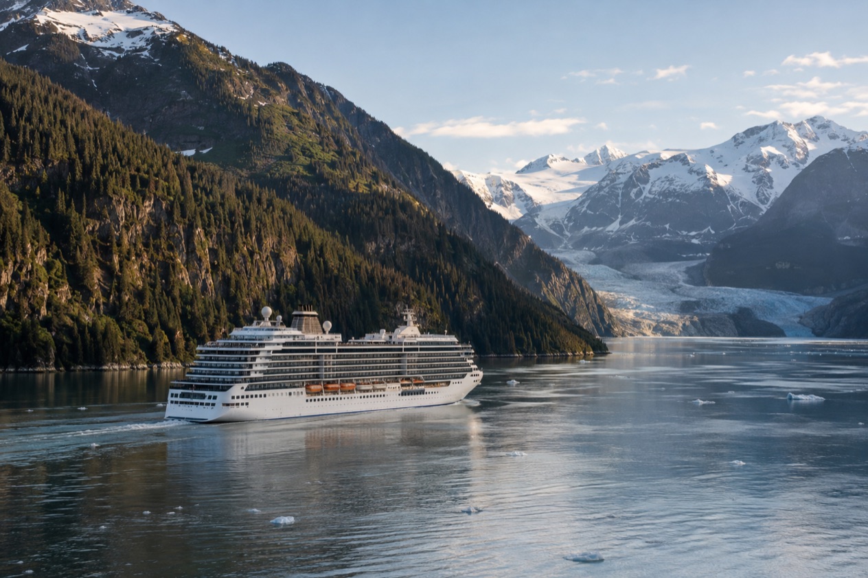 A cruise ship in Alaska