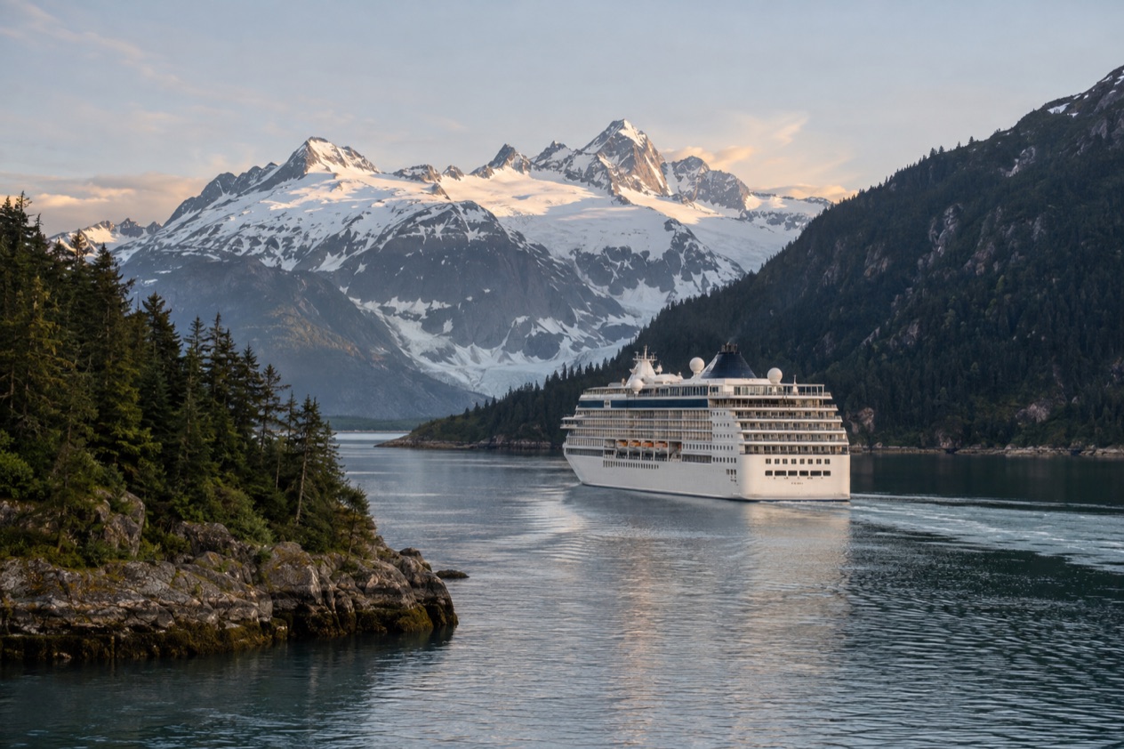 A cruise ship in Alaska