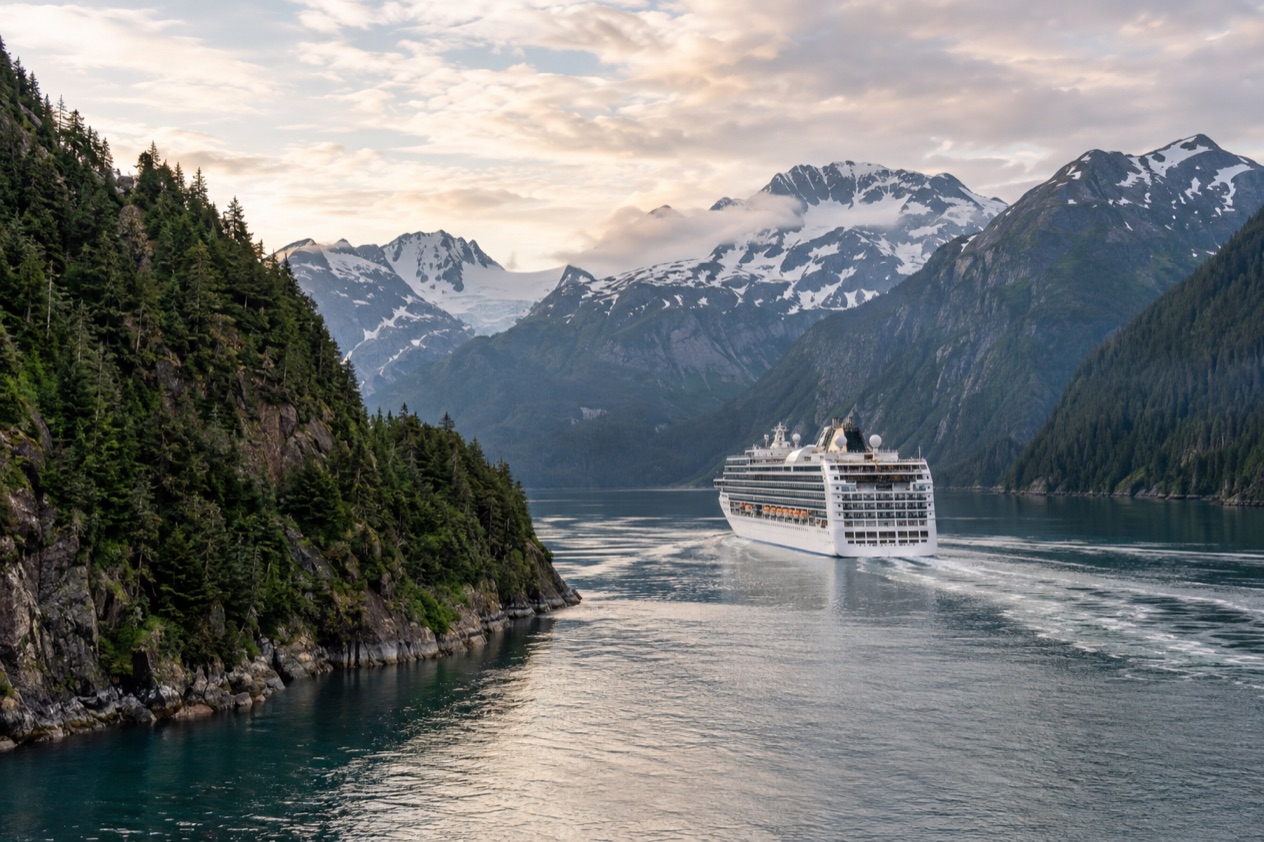 A cruise ship in Alaska