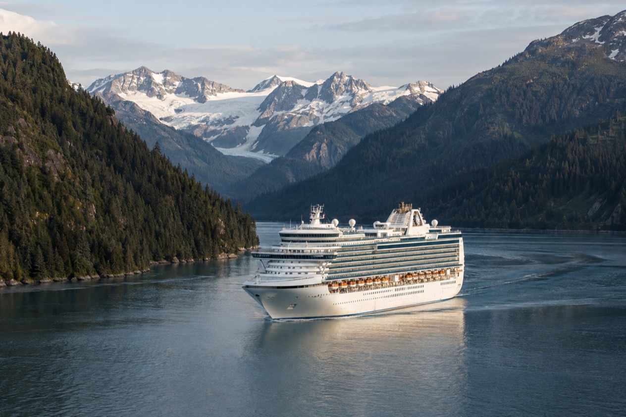 A cruise ship in Alaska