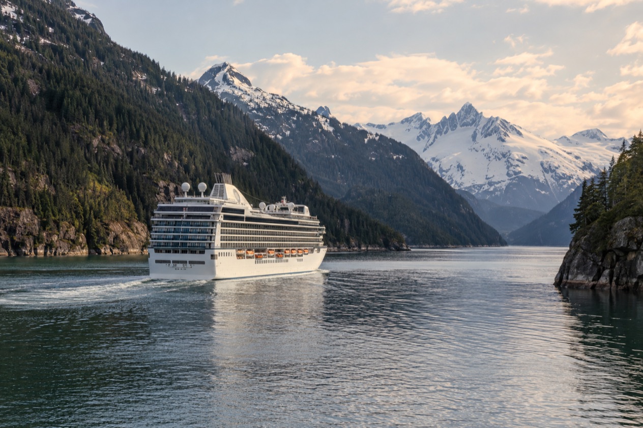 A cruise ship in Alaska