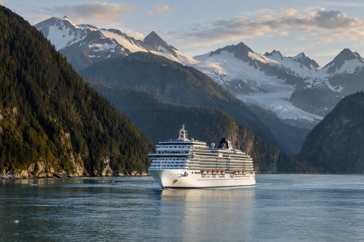 A cruise ship in Alaska