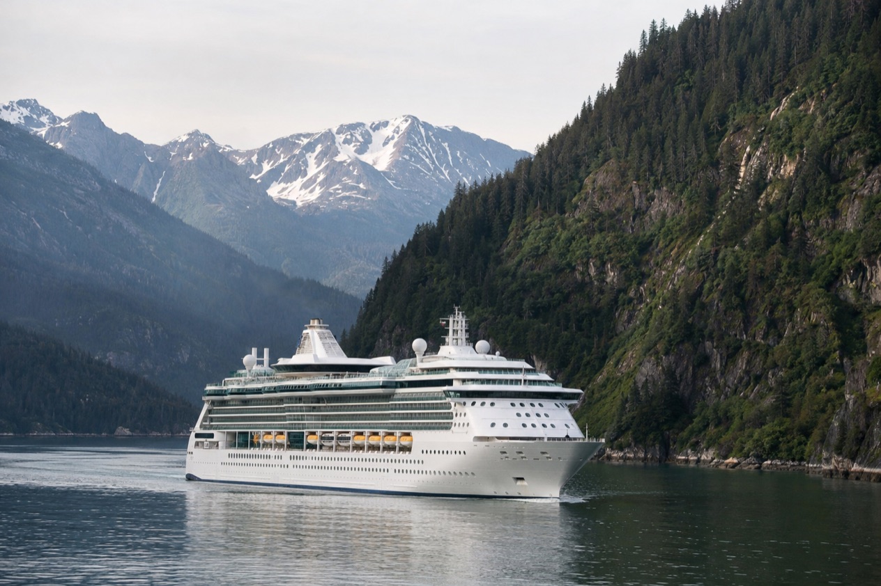 A cruise ship in Alaska