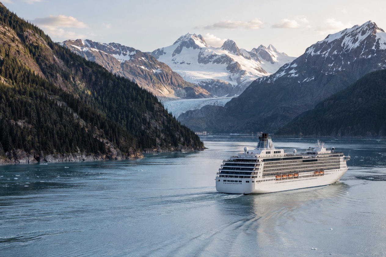 A cruise ship in Alaska