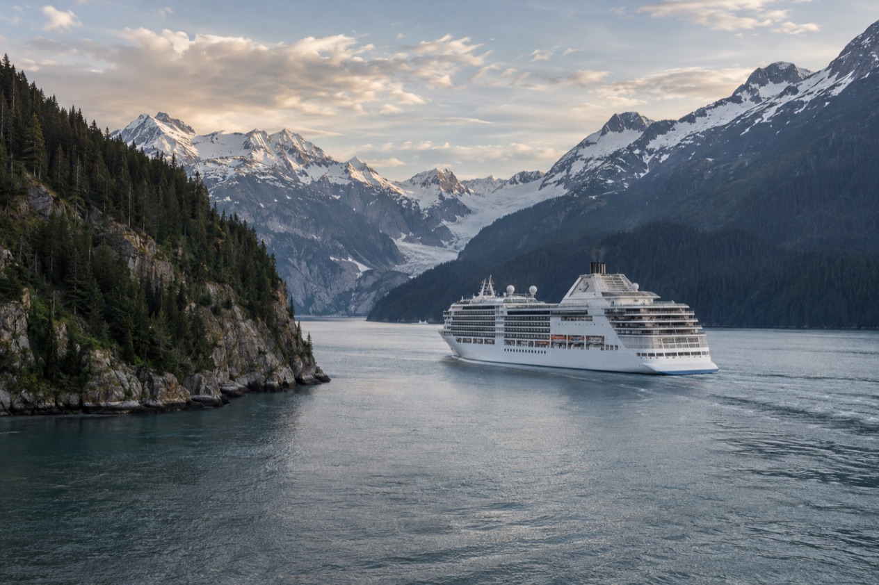 A cruise ship in Alaska