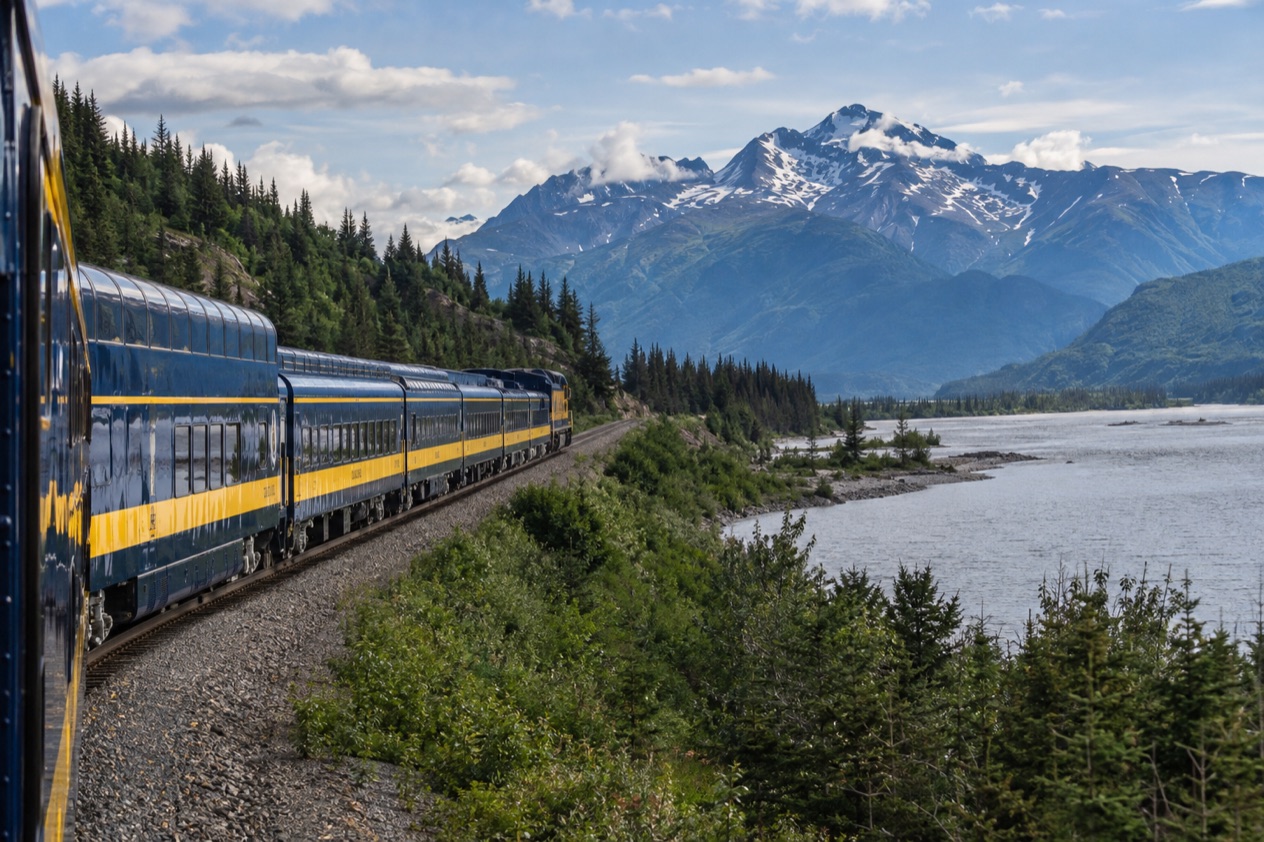 A train in the Alaskan wilderness
