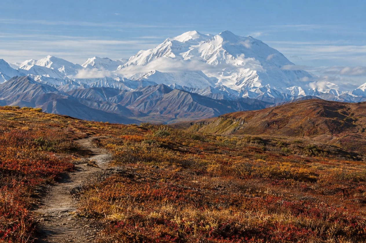 A trail on the tundra
