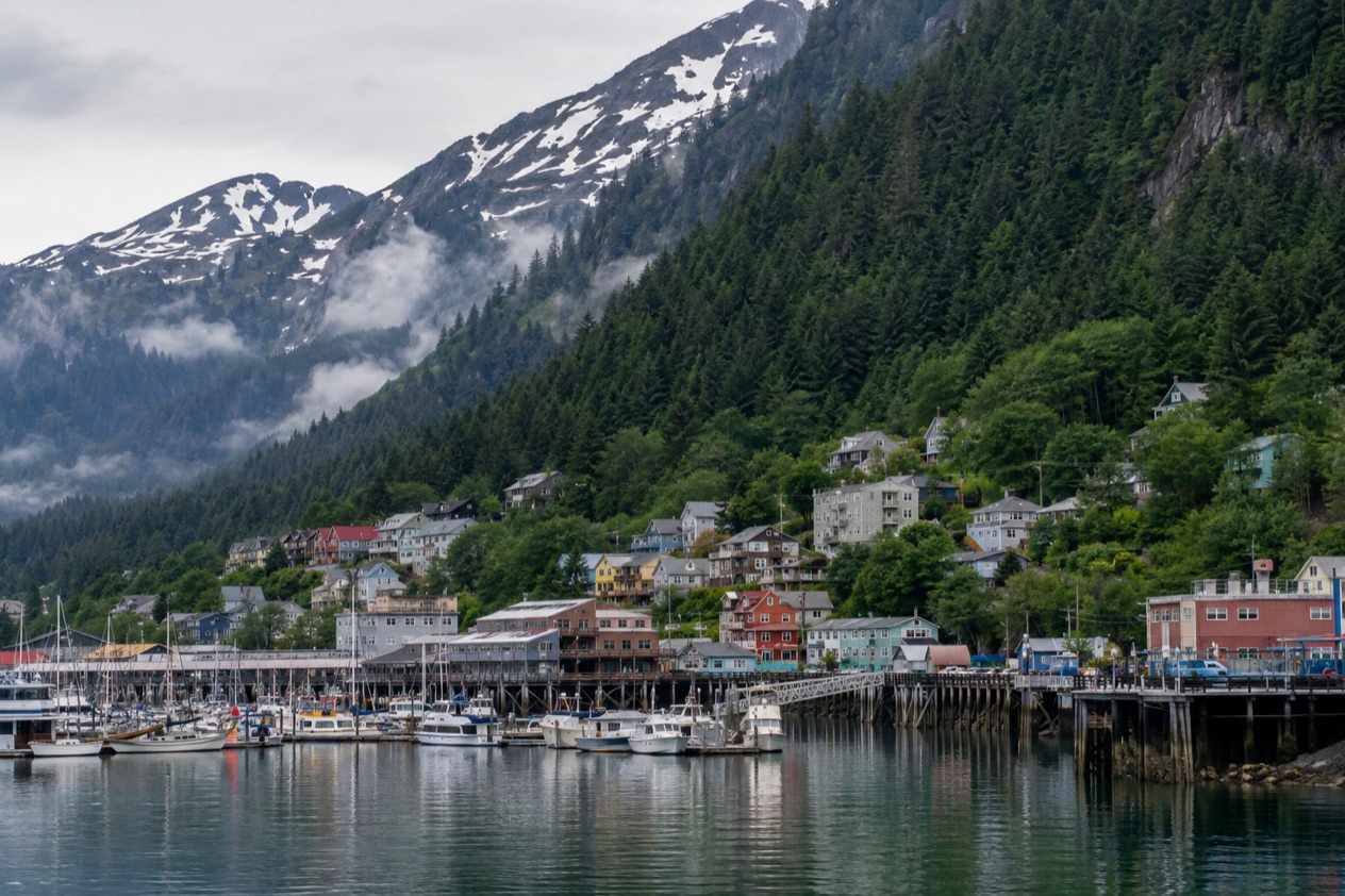 Juneau under its mountains