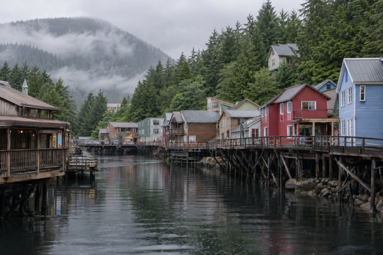 Houses on stilts in Ketchikan