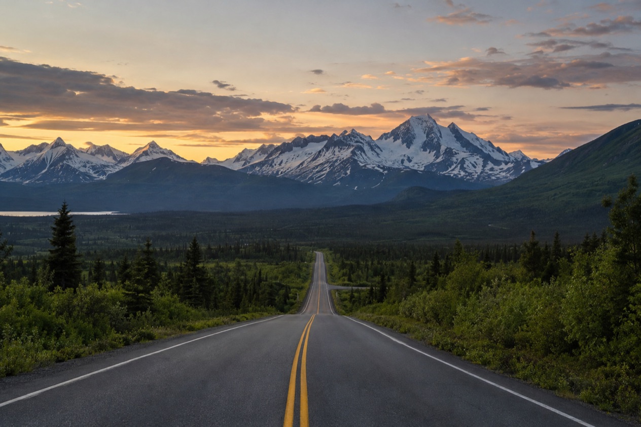 A highway in Alaska