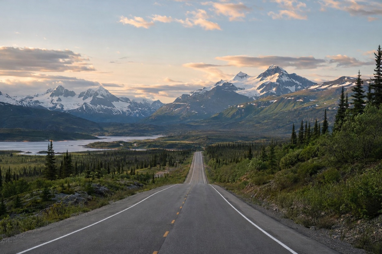 A highway in Alaska