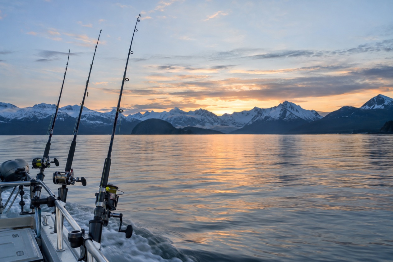 A fishing boat at dawn