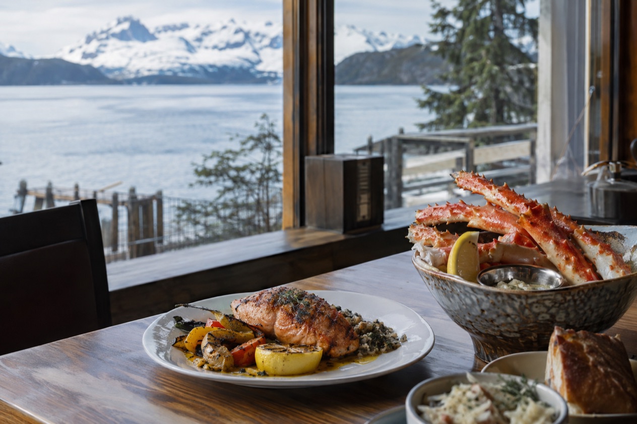 Salmon and king crab