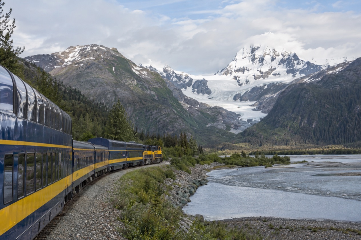 A train in the Alaskan wilderness