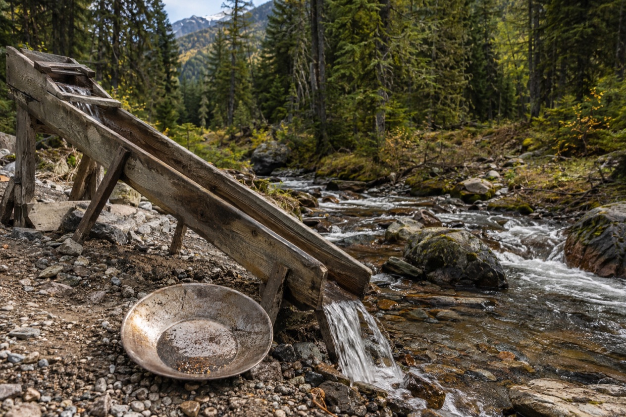 A gold-mining creek