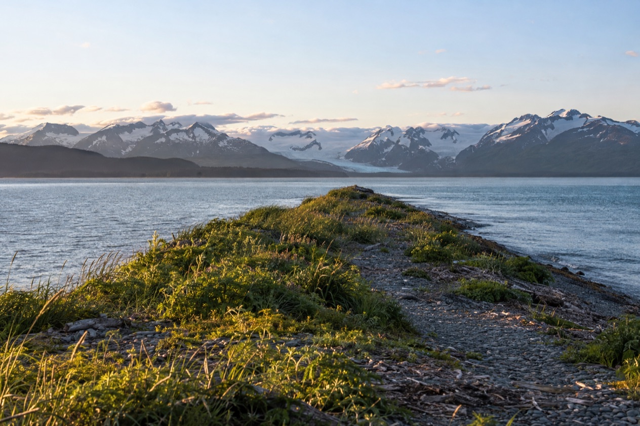 The Homer Spit and Kachemak Bay in late summer