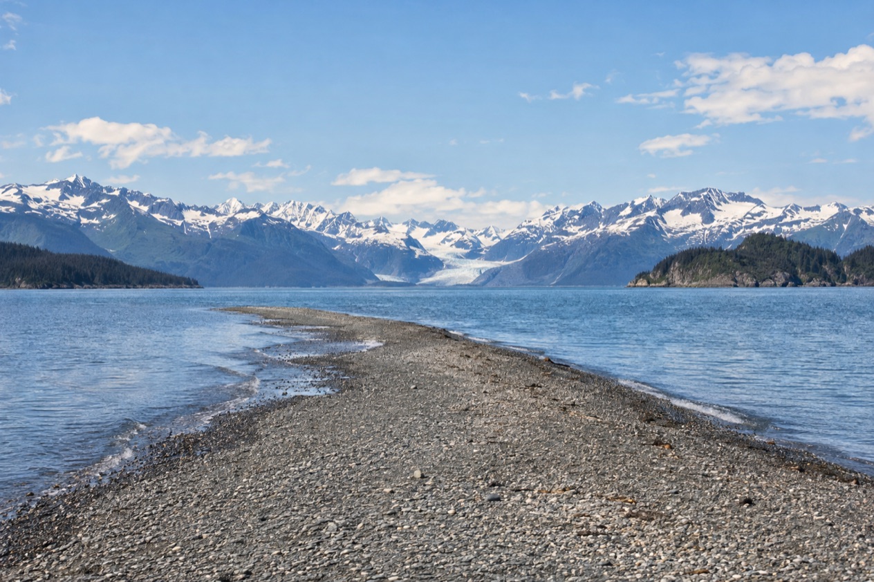The Homer Spit and Kachemak Bay in summer