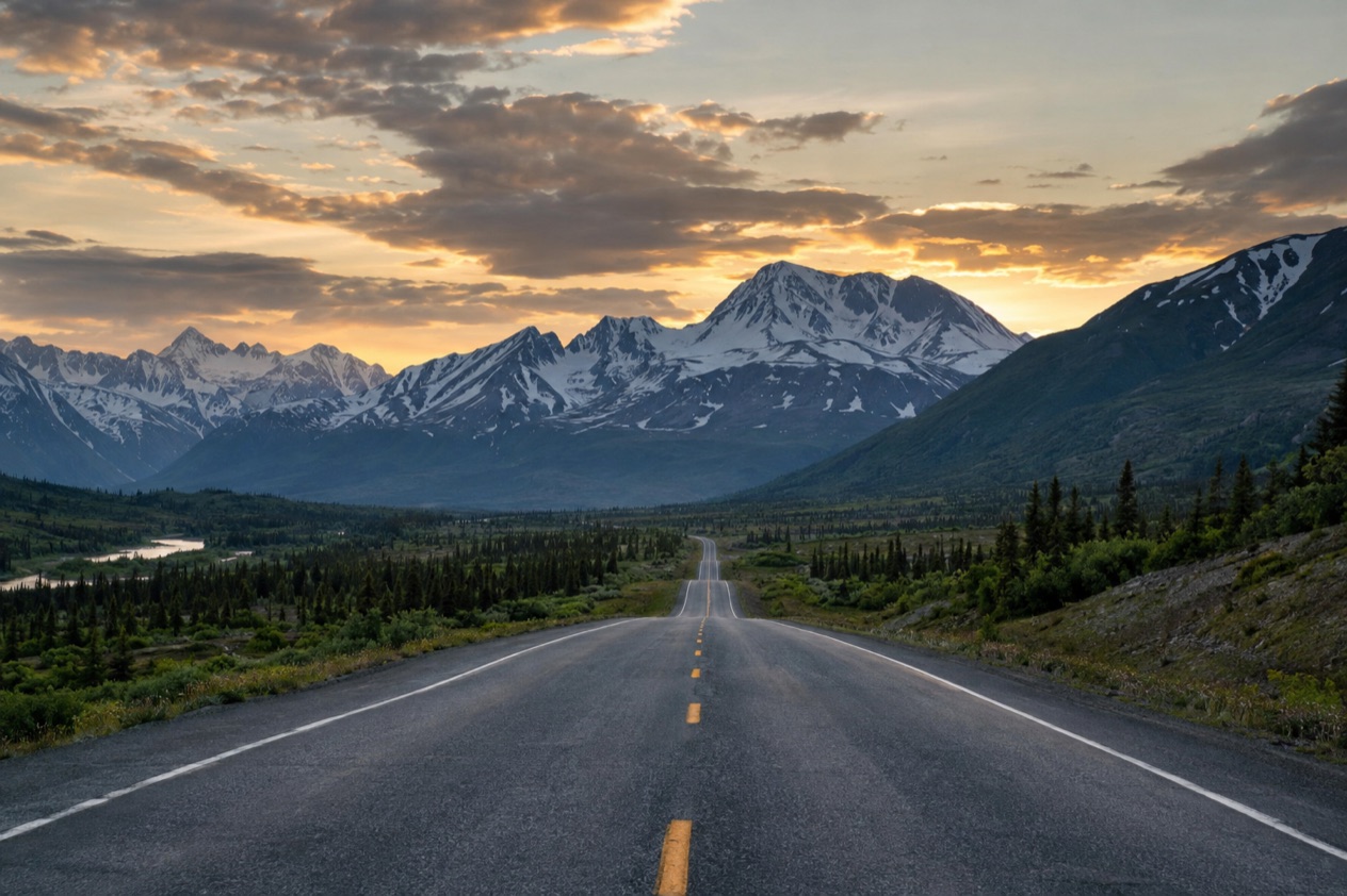 A highway in Alaska