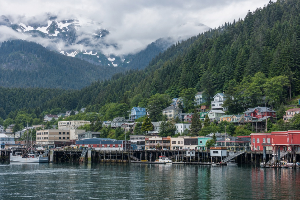 Juneau under its mountains
