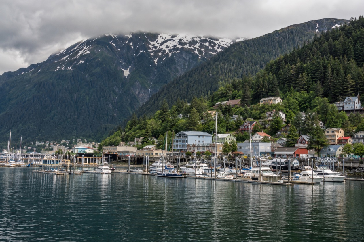 Juneau under its mountains