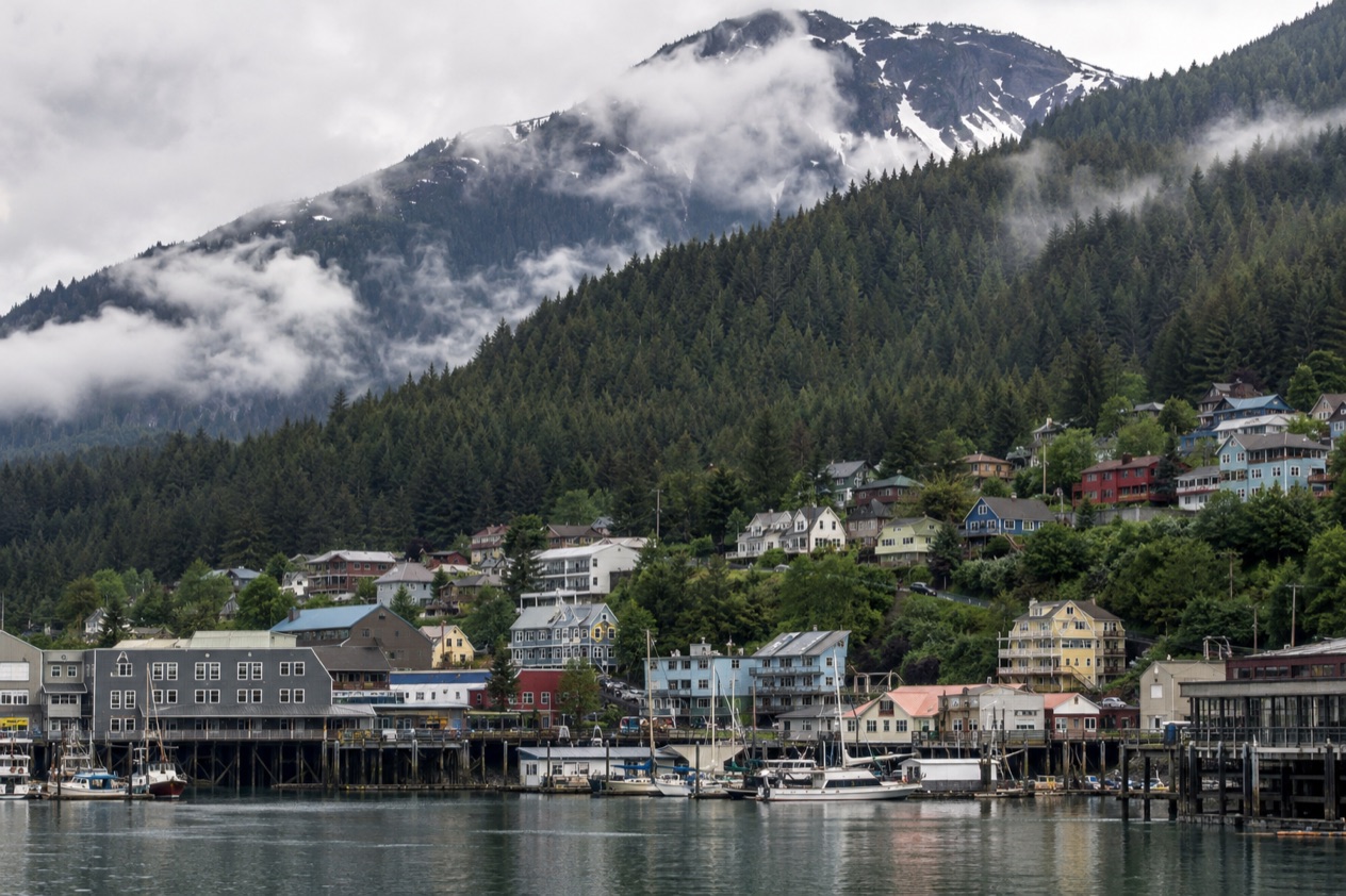 Juneau under its mountains
