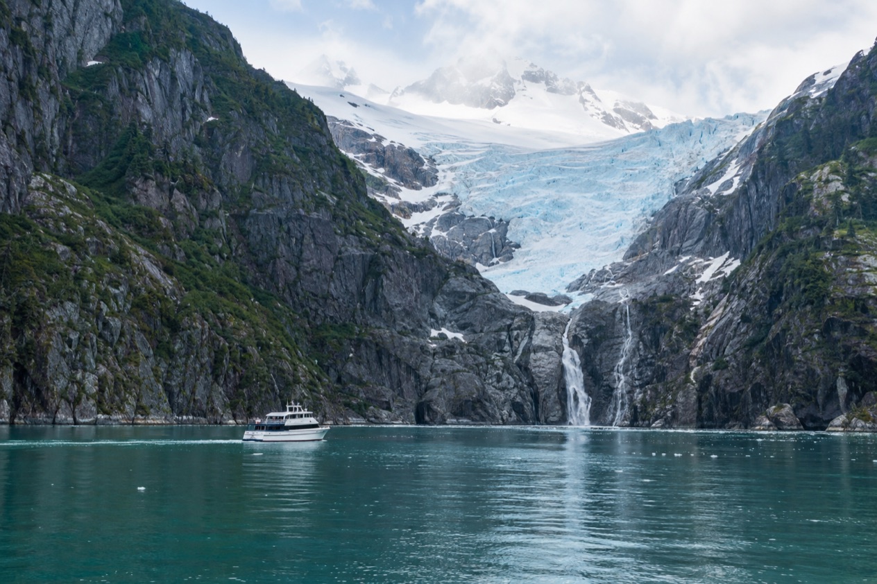 A boat in a Kenai fjord