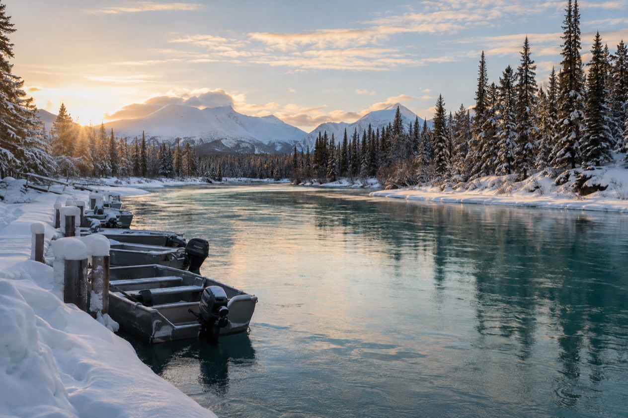 A river on the Kenai Peninsula in late winter
