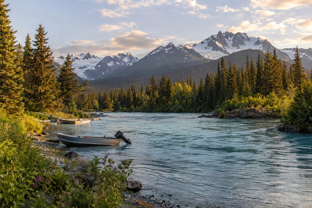 A river on the Kenai Peninsula in late summer