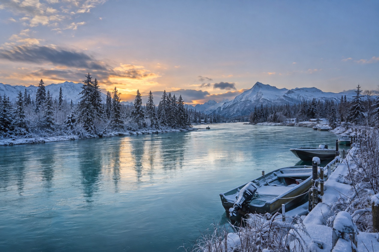 A river on the Kenai Peninsula in winter