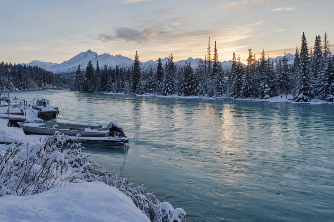 A river on the Kenai Peninsula in winter
