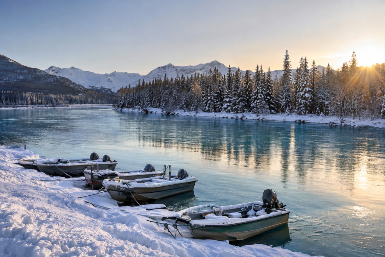 A river on the Kenai Peninsula in late winter