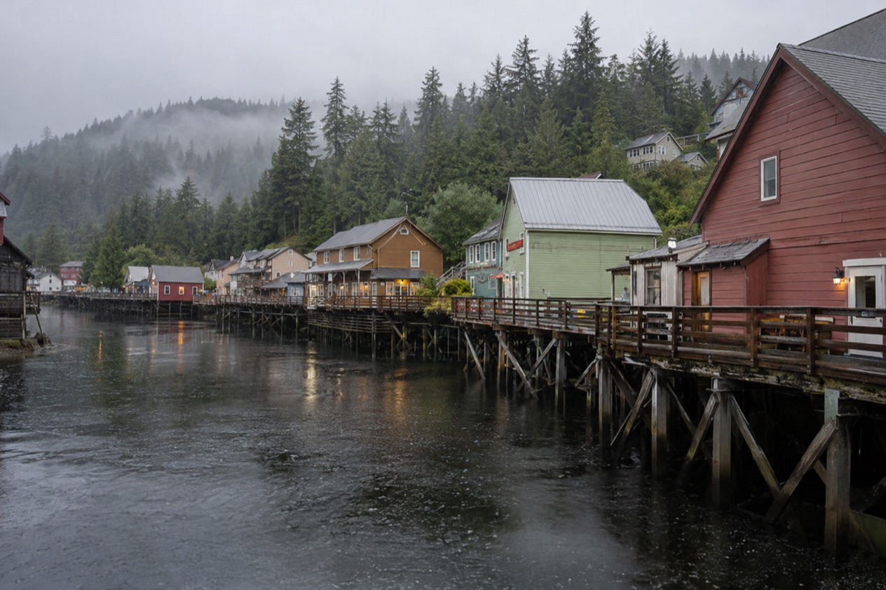 Houses on stilts in Ketchikan