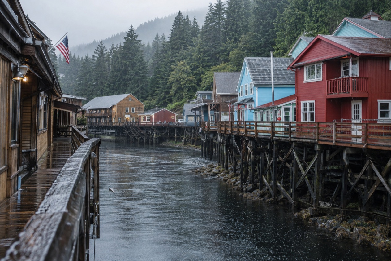 Houses on stilts in Ketchikan