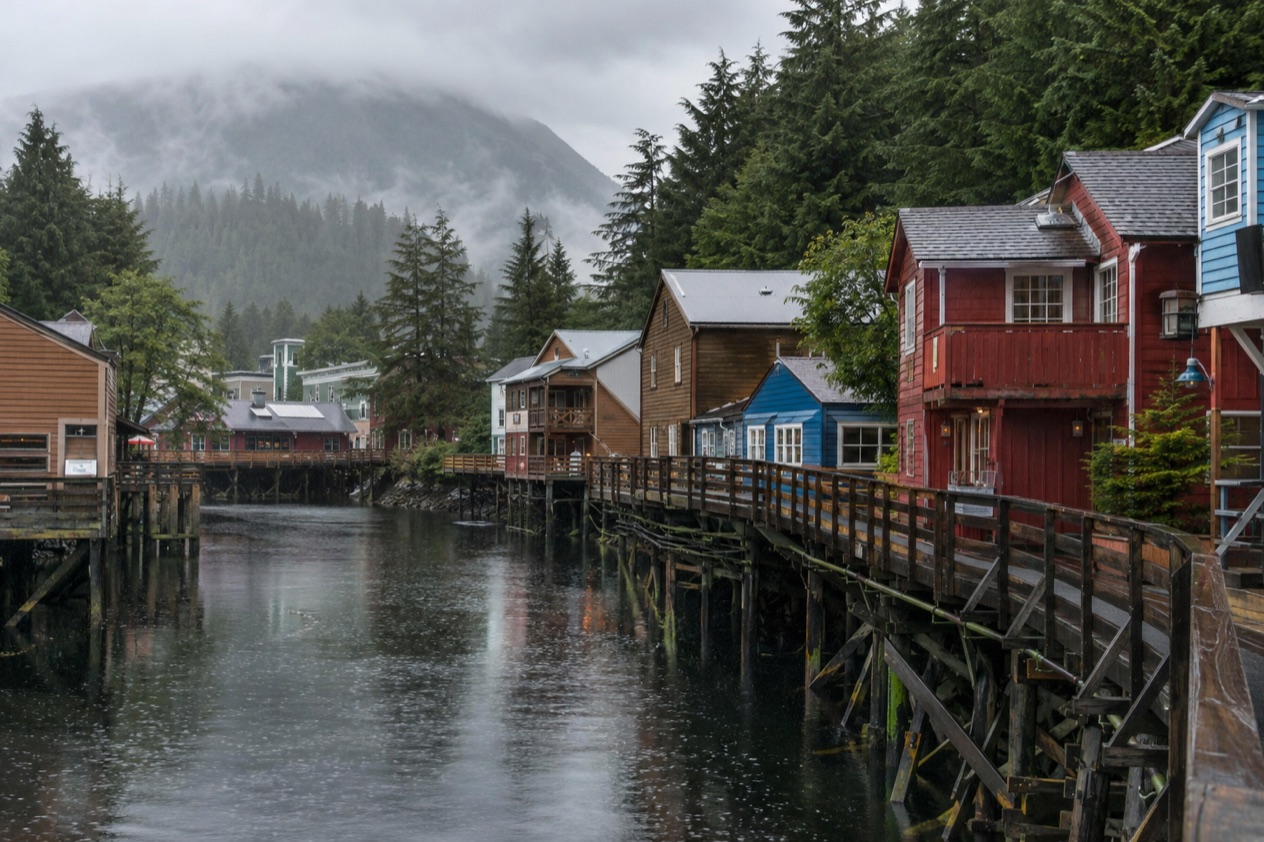 Houses on stilts in Ketchikan