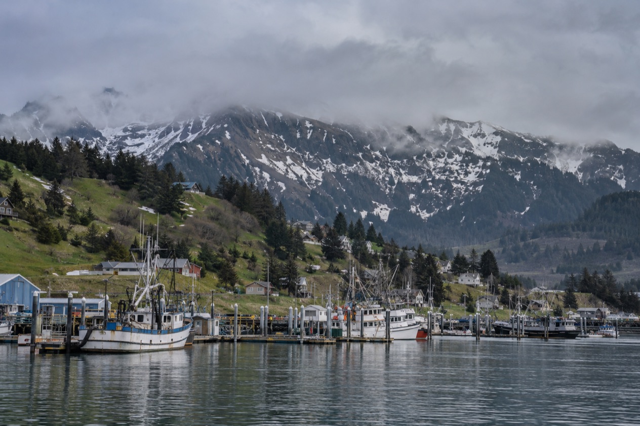 The harbor at Kodiak in spring