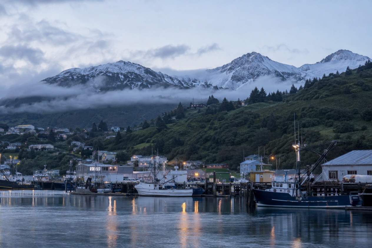 The harbor at Kodiak in early winter