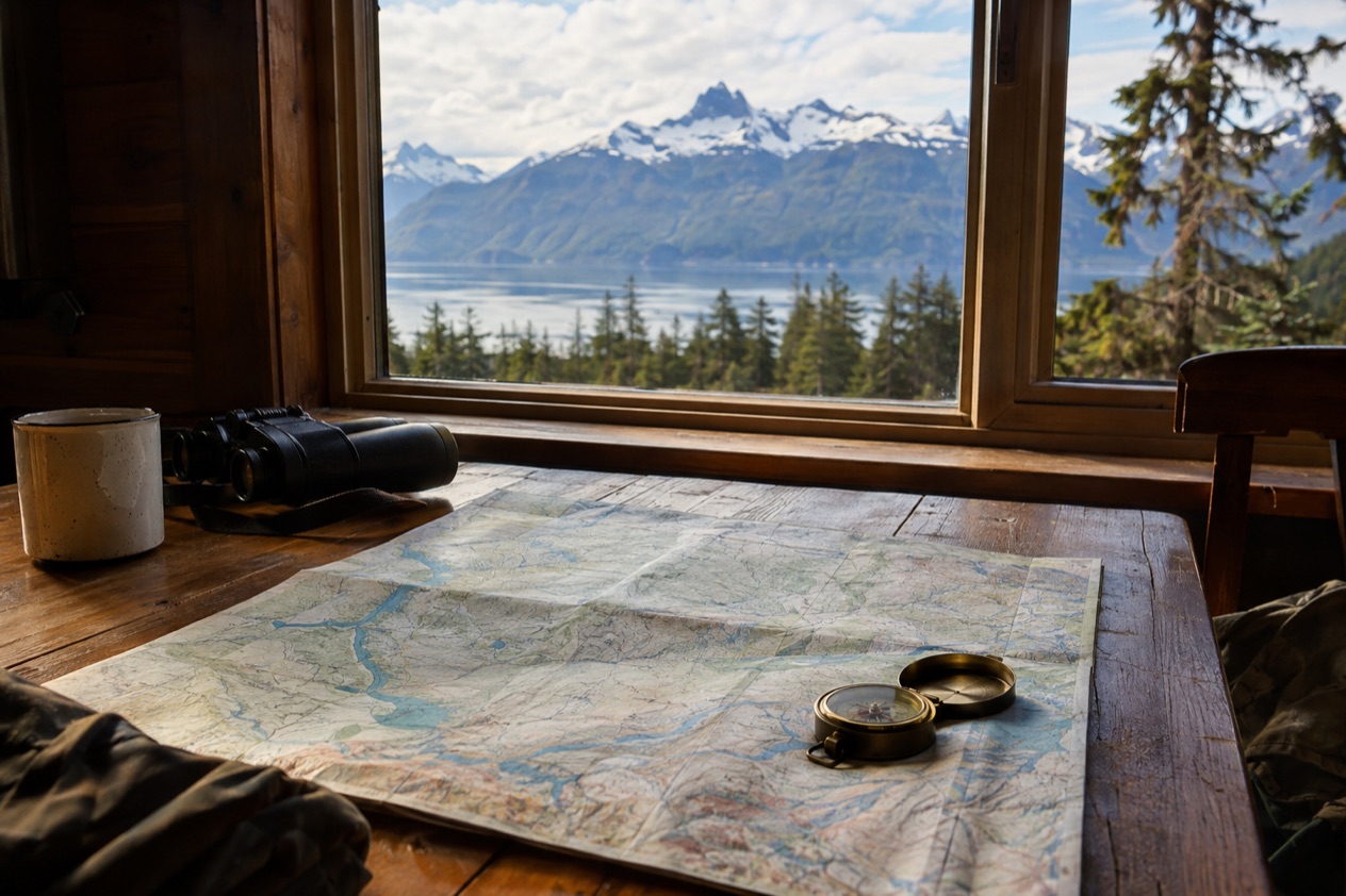A map on a table